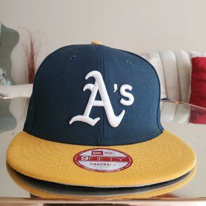 New Era 59 Fifty Green and Yellow Oakland Athletics "A's" Snapback hat